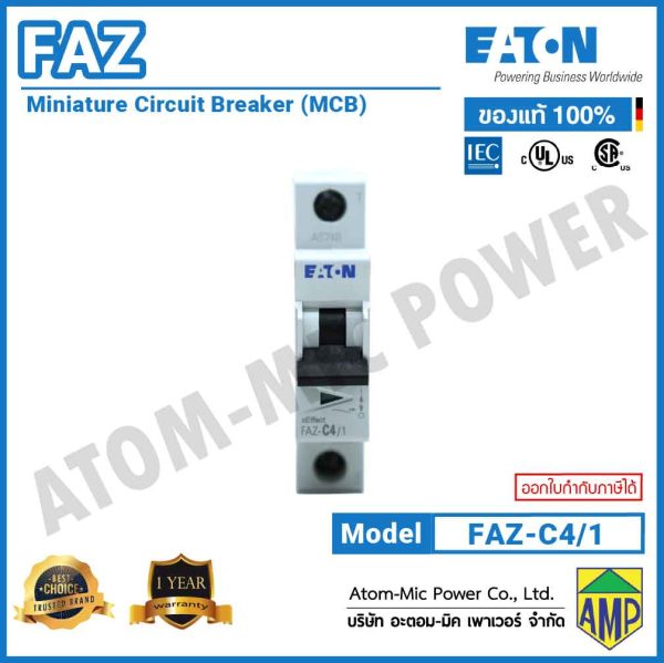 EATON - Miniature Circuit Breaker (MCB) - FAZ-C4/1 - Image 3