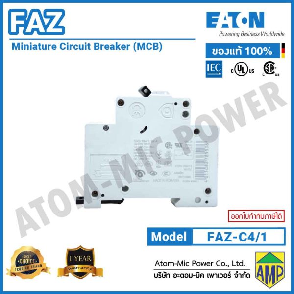 EATON - Miniature Circuit Breaker (MCB) - FAZ-C4/1 - Image 4