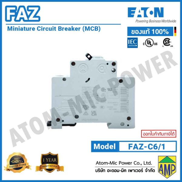 EATON - Miniature Circuit Breaker (MCB) - FAZ-C6/1 - Image 4