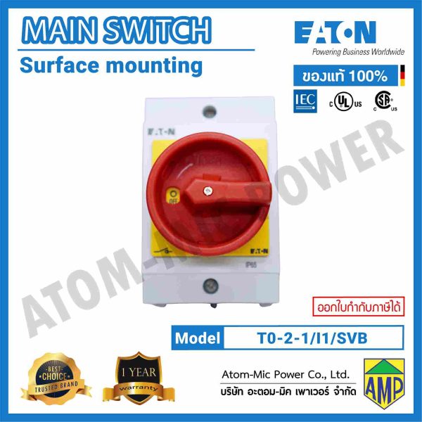 EATON-MAIN SWITCH-Surface Mounting-T0-2-1/I1/SVB - Image 2