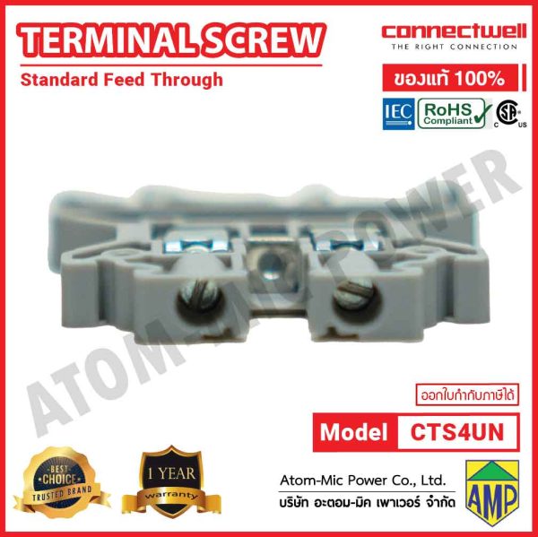 Connectwell - Screw Clamp Feedthrough Terminal Block - CTS4UN - Image 6