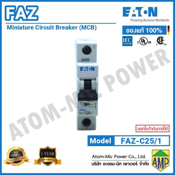 EATON – Miniature Circuit Breaker (MCB) – FAZ-C25/1 - Image 3