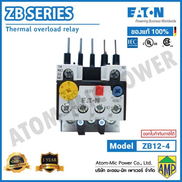 EATON - Overload Relay - ZB12-4 (1 N/O, 1 N/C) - Image 3