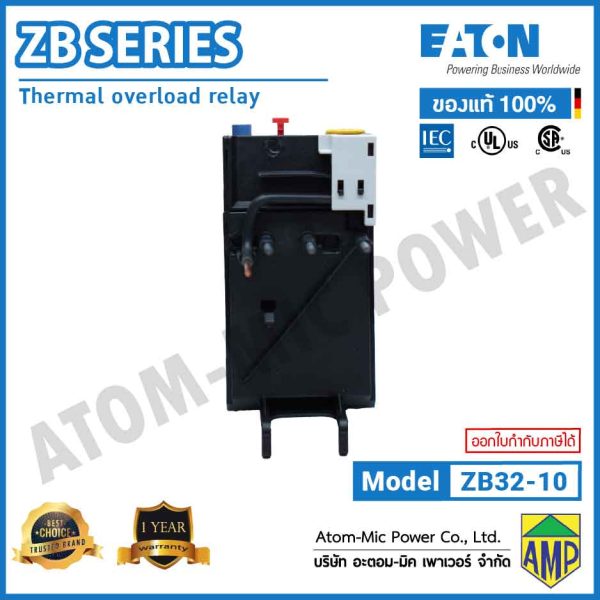 EATON - Overload Relay - ZB32-10 (1 N/O, 1 N/C) - Image 5