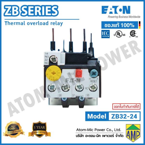 EATON - Overload Relay - ZB32-24 (1 N/O, 1 N/C) - Image 3