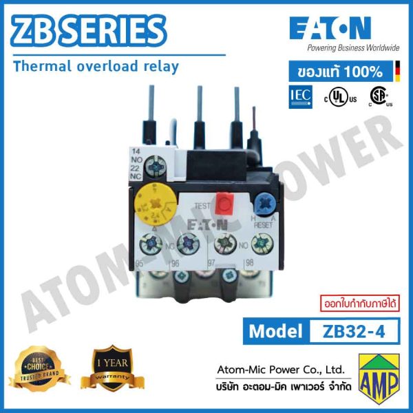 EATON - Overload Relay - ZB32-4 (1 N/O, 1 N/C) - Image 3