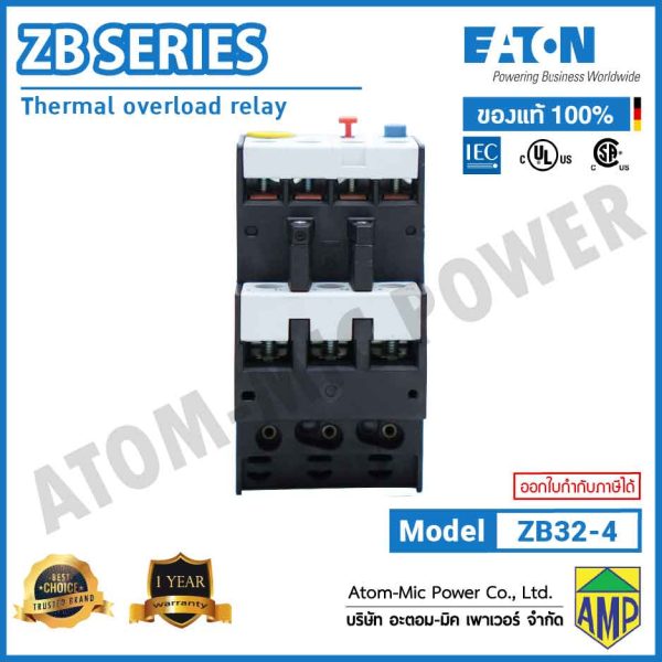 EATON - Overload Relay - ZB32-4 (1 N/O, 1 N/C) - Image 6