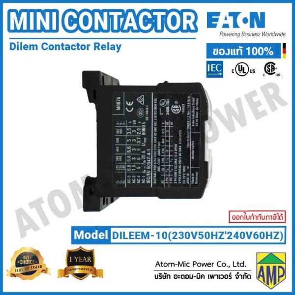 Eaton DILEEM Mini Contactor Relay - DILEEM-10(230V 50Hz,240V 60Hz) - Image 4