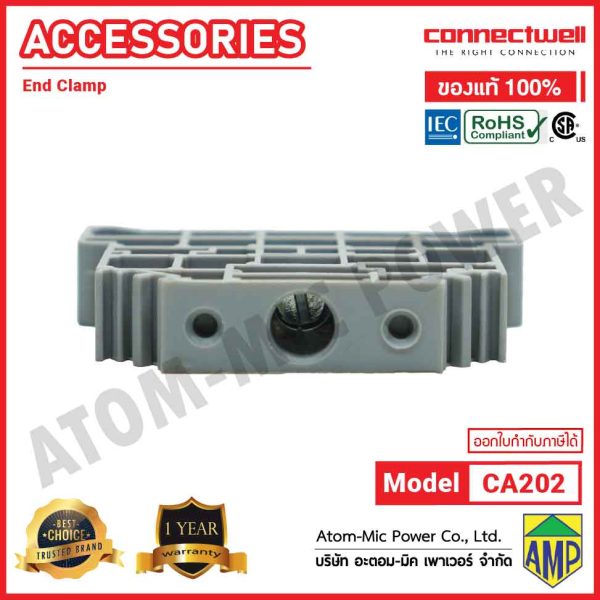 CONNECTWELL - End Clamp with center DIN rail clamping screw - CA202 - Image 5