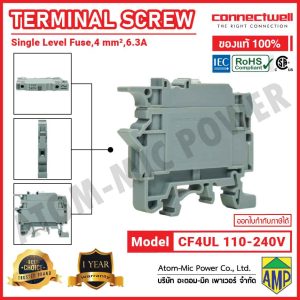 CONNECTWELL - Screw Clamp Fuse Terminal Block with 6-60V LED Indication - CF4UL(110-240V)