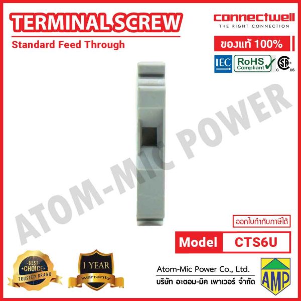 Connectwell - Screw Clamp Feedthrough Terminal Block - CTS6U - Image 4