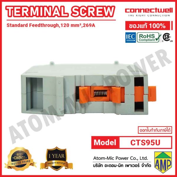 CONNECTWELL - Screw Clamp Feedthrough Terminal Block - CTS95U - Image 5