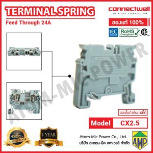 Connectwell - Spring Clamp Feedthrough Terminal Block - CX2.5 (Grey)