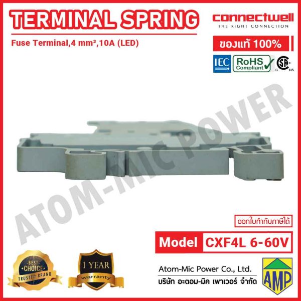 CONNECTWELL - Spring Clamp Fuse Terminal Block with 6-60V LED Indication - CXF4L(6-60V) - Image 4