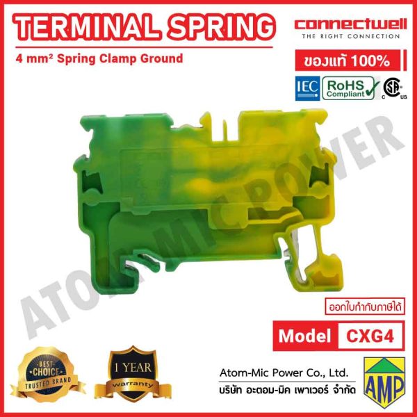 CONNECTWELL - Spring Clamp Ground Terminal Block - CXG4 - Image 3