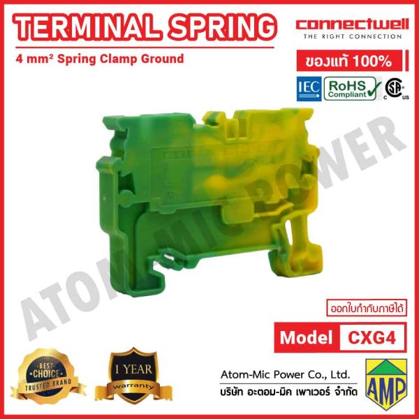 CONNECTWELL - Spring Clamp Ground Terminal Block - CXG4 - Image 2