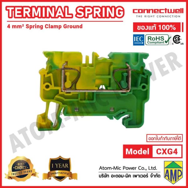CONNECTWELL - Spring Clamp Ground Terminal Block - CXG4 - Image 4