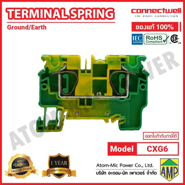 Connectwell - Ground/Earth Spring Clamp Terminal Blocks - CXG6 - Image 4