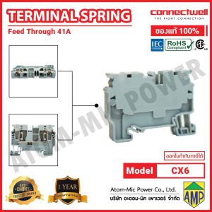Connectwell - Spring Clamp Feedthrough Terminal Block - CX6 (Grey)