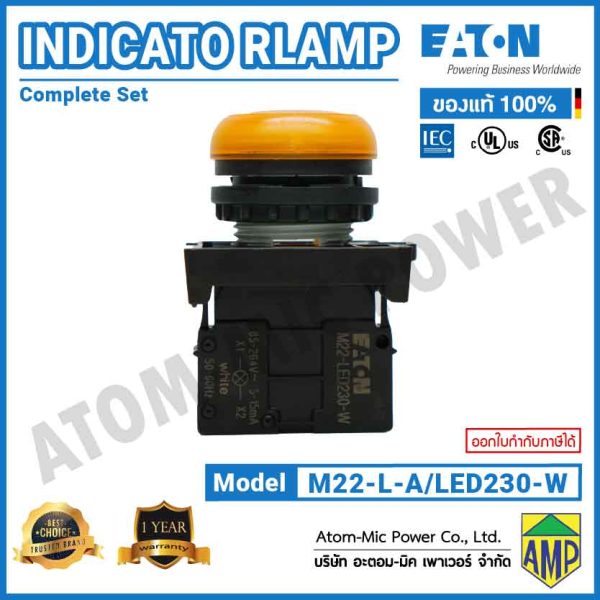 EATON - Push Button Switch - Indicator Lamp - M22-L-A/LED230-W (230VAC) - Image 2