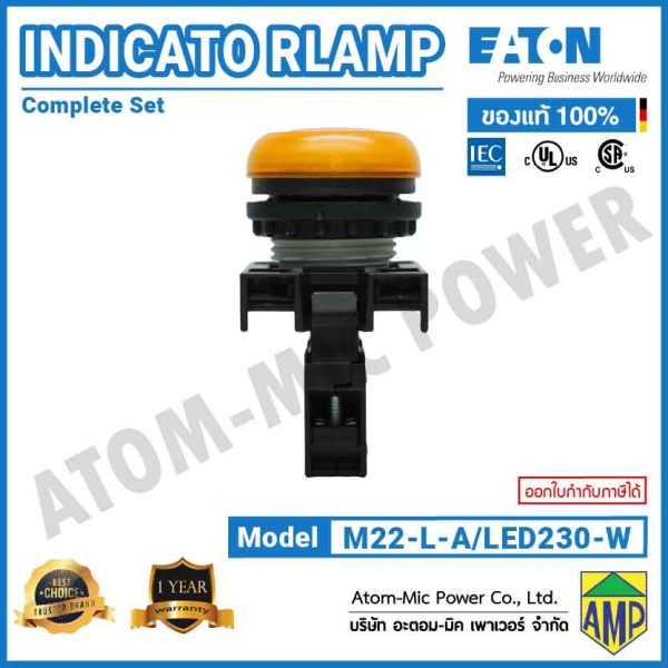 EATON - Push Button Switch - Indicator Lamp - M22-L-A/LED230-W (230VAC) - Image 3