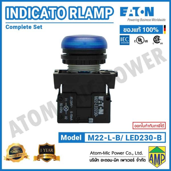 EATON - Push Button Switch - Indicator Lamp - M22-L-B/LED230-B (230VAC) - Image 2